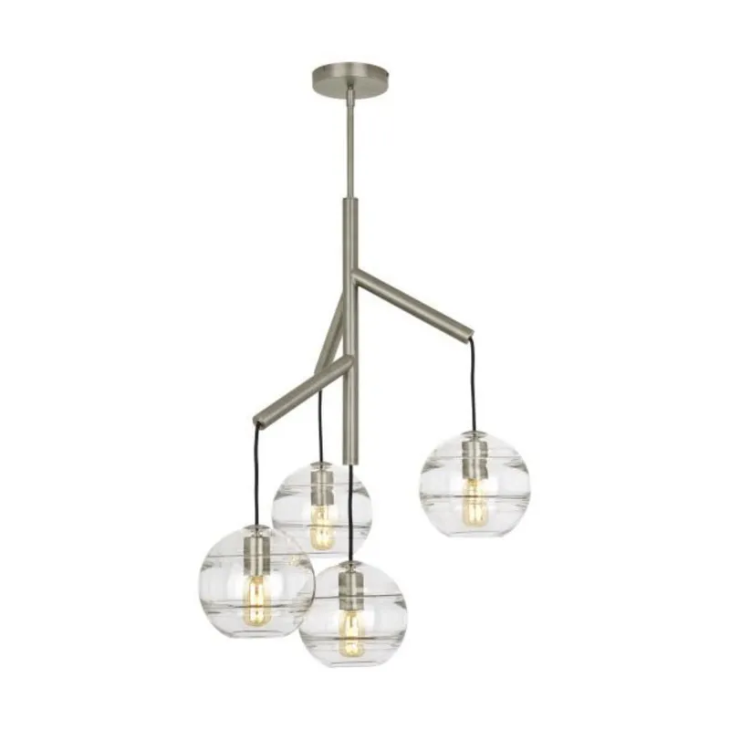 Sedona Single Chandelier Chandeliers 4-Light Satin Nickel by Sean Lavin