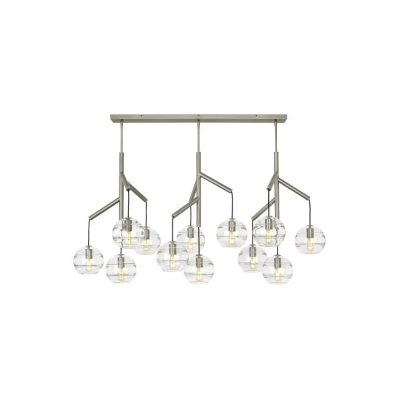 Sedona Triple Chandelier Chandeliers 12-Light Satin Nickel by Sean Lavin