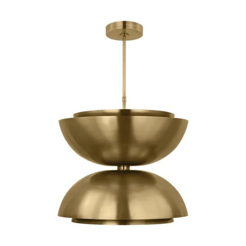 Shanti X-Large Double Pendant Line-Voltage Pendants/Suspension 2-Light 2700K Natural Brass by Sean Lavin