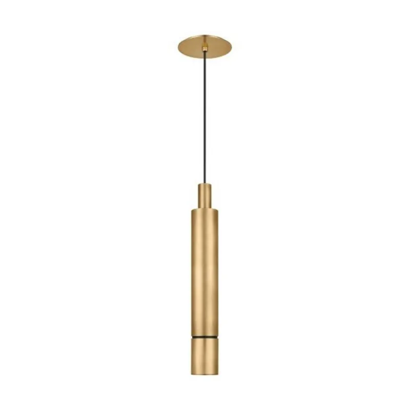 Sottile Large Pendant Line-Voltage Pendants/Suspension 1-Light LED 2700K Natural Brass by Mick De Giulio