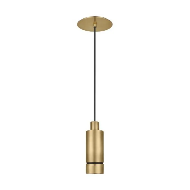 Sottile Small Pendant Line-Voltage Pendants/Suspension 1-Light LED 2700K Natural Brass by Mick De Giulio