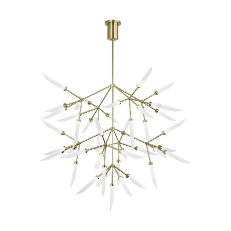 Spur Grande Chandelier Chandeliers 45-Light LED 2700K Aged Brass by Sean Lavin