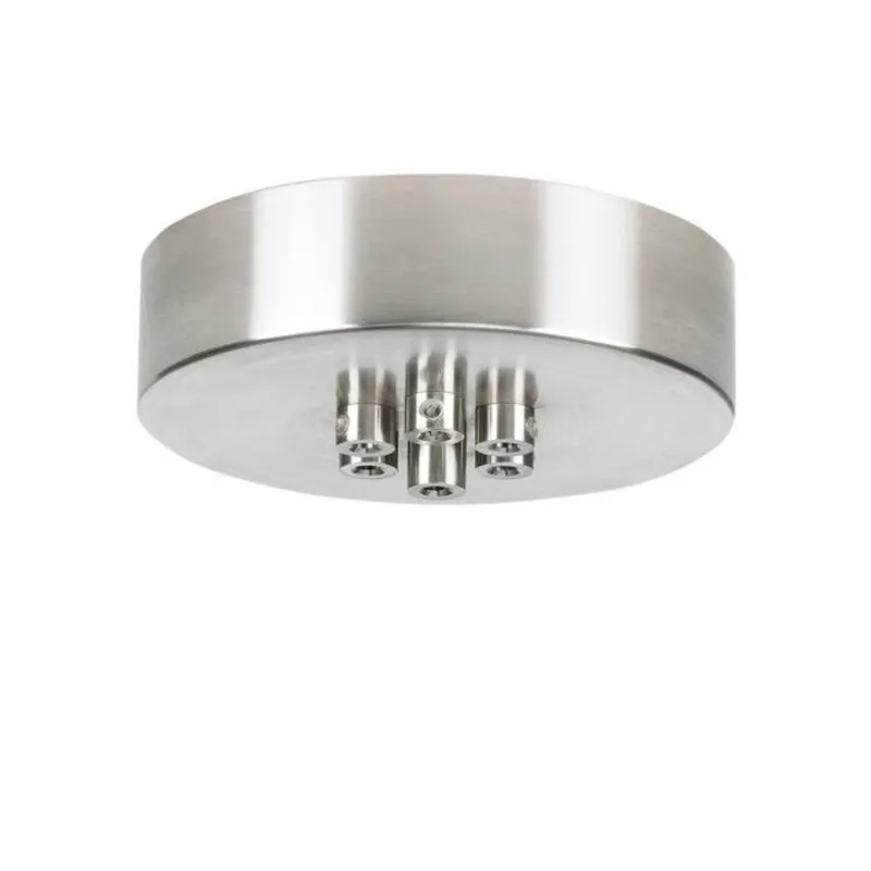 Line-Voltage Mini Canopy 7 Port Round Multi-Port Chandeliers 0-Light Natural Brass