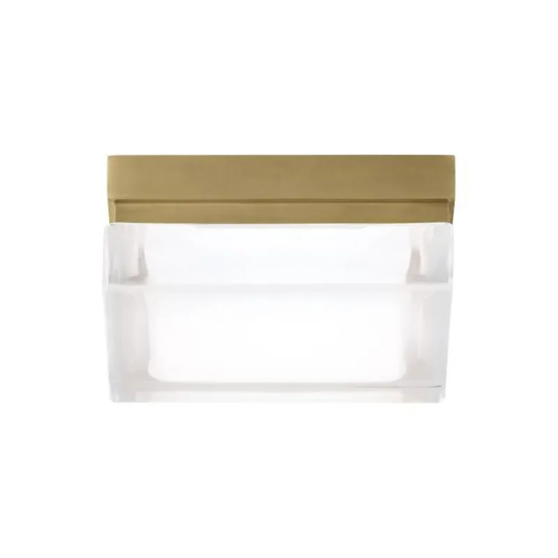 Boxie Small Flush Mount Flush & Semi-Flush Mount 1-Light LED 2700K Natural Brass by Sean Lavin