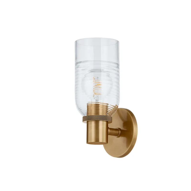 Redding 1-Light Wall Sconce in Patina Brass 5W x 11.5H