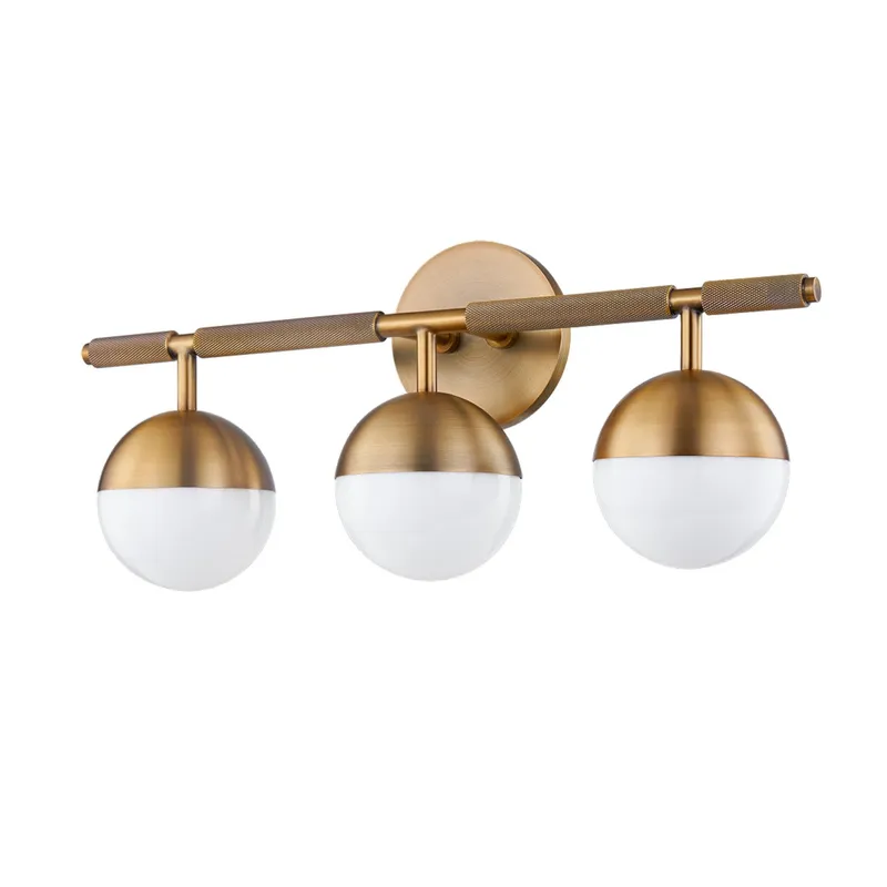 Enson 3-Light Bath and Vanity in Patina Brass 19.25W x 8.25H