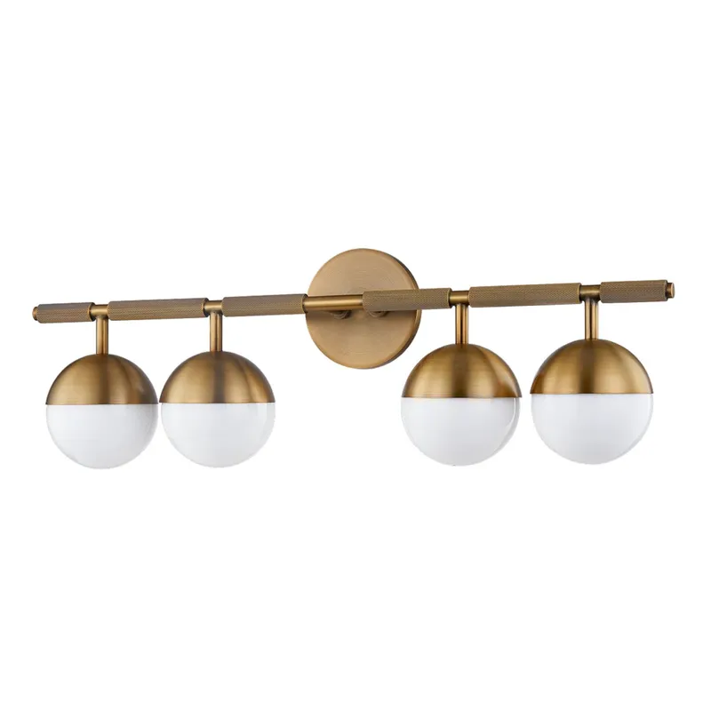 Enson 4-Light Bath and Vanity in Patina Brass 25.5W x 8.25H