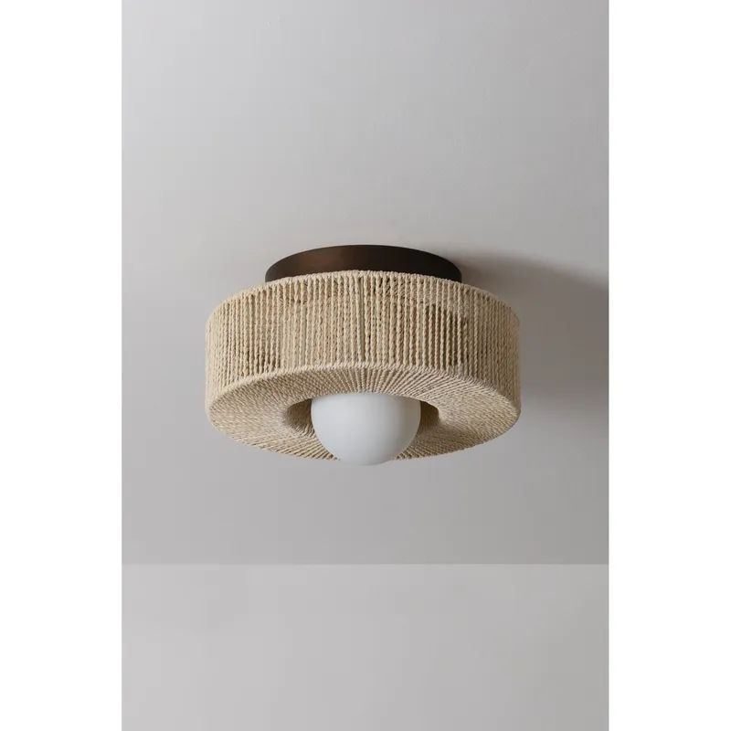Coleman 1-Light Flush Mount in Bronze Leaf 14W x 8.75H