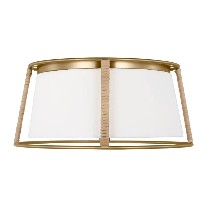 Drew & Jonathan Cortes Medium Ceiling Flush Mount in Satin Brass