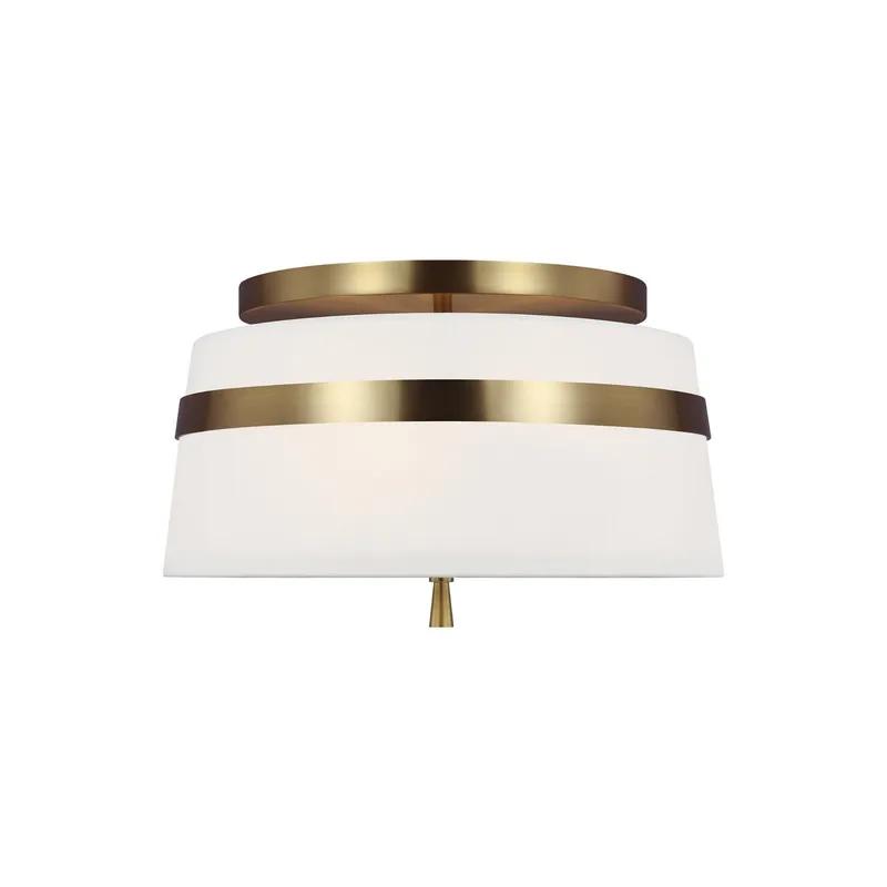 Alexa Hampton Cordtlandt Small Semi-Flush Mount in Burnished Brass