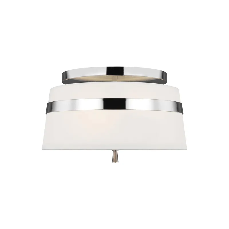 Alexa Hampton Cordtlandt Small Semi-Flush Mount in Polished Nickel