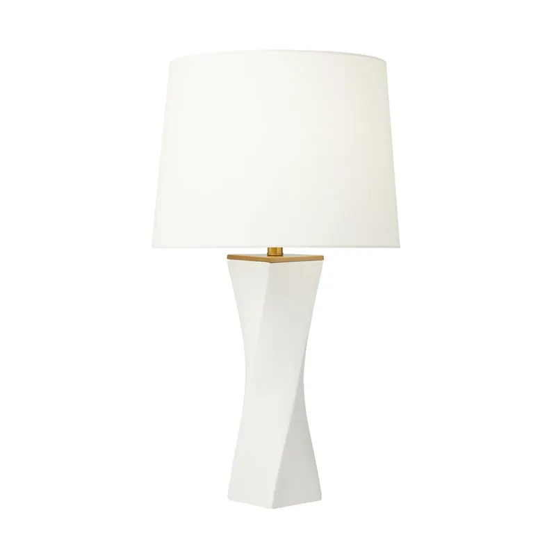 Chapman & Myers Lagos Table Lamp in White Leather
