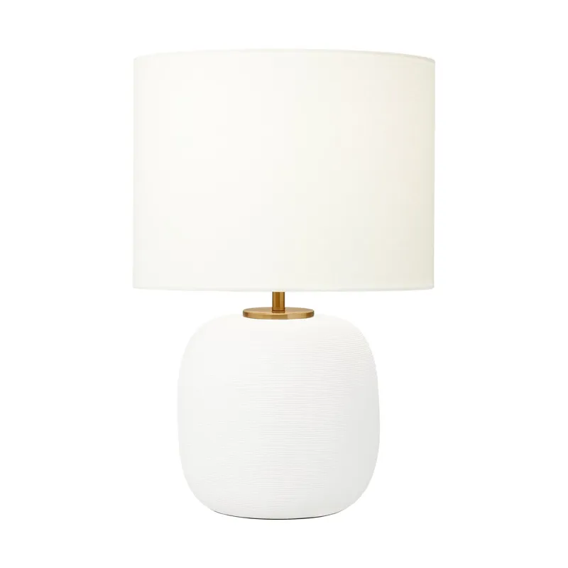 Hable Fanny Wide Table Lamp in Matte White Ceramic