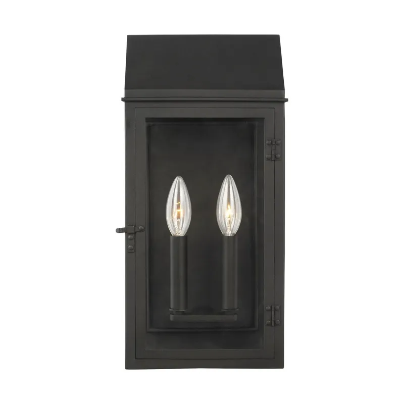Chapman & Myers Hingham Medium Outdoor Wall Lantern in Textured Black