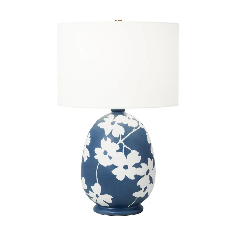 Hable Lila Table Lamp in Semi Matte Navy Blue