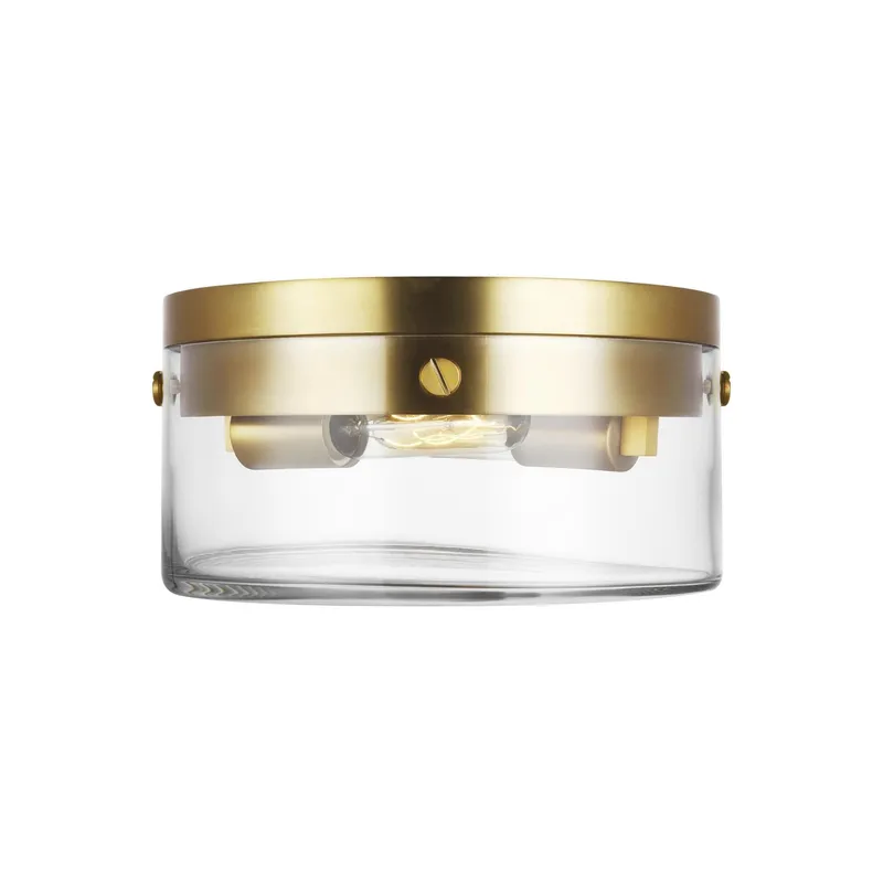 Chapman & Myers Garrett Medium Flush Mount in Burnished Brass
