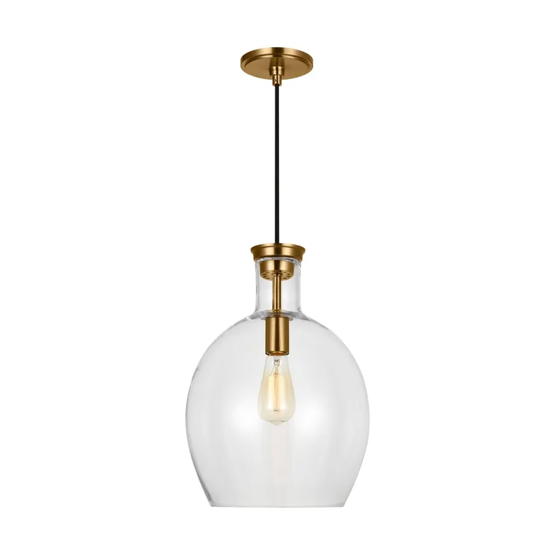 Thomas O'Brien Vaso Medium Pendant in Burnished Brass