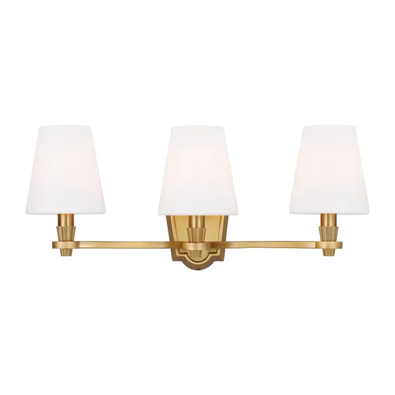 Alexa Hampton Paisley Three Light Vanity in Burnished Brass