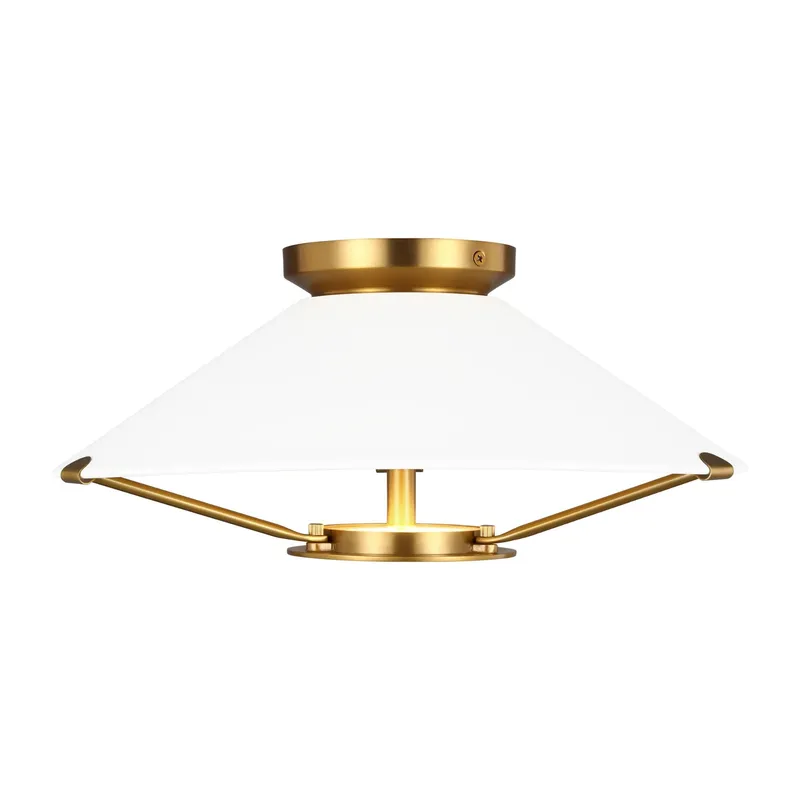 Chapman & Myers Ultra-Light Flush Mount in Burnished Brass