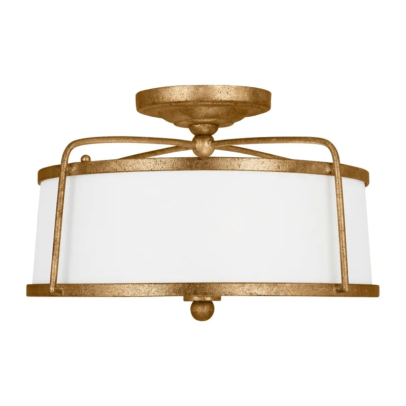 Chapman & Myers Stonington Medium Semi-Flush Mount in Antique Gild