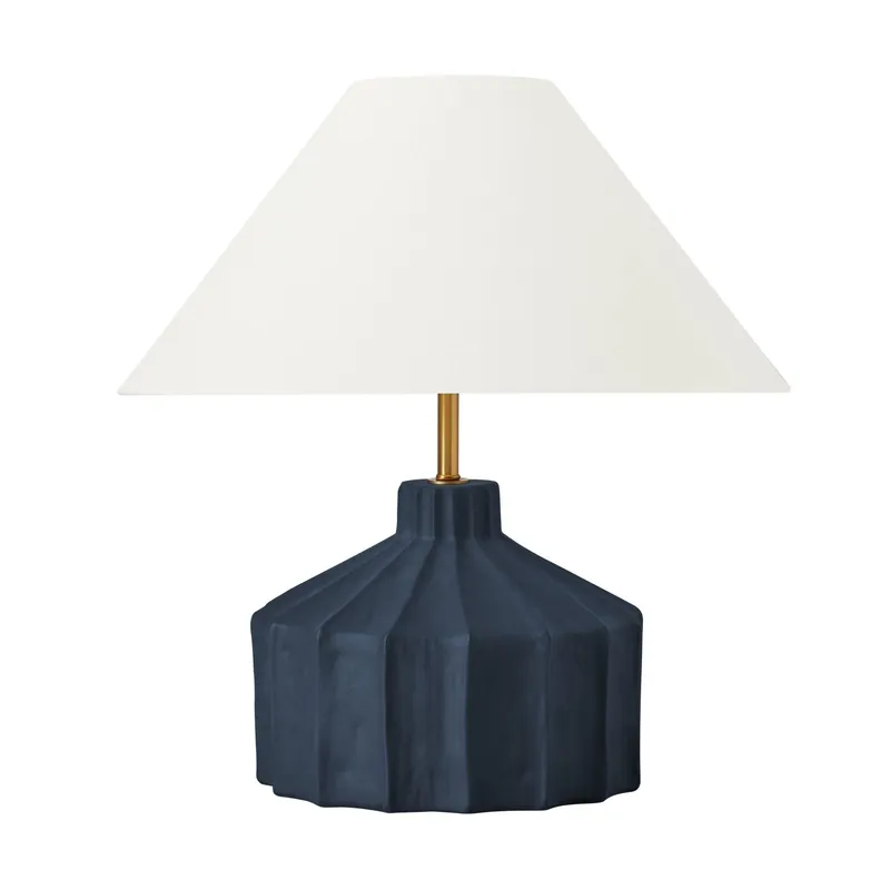 Kelly Wearstler Veneto Medium Table Lamp in Matte Medium Blue Wash