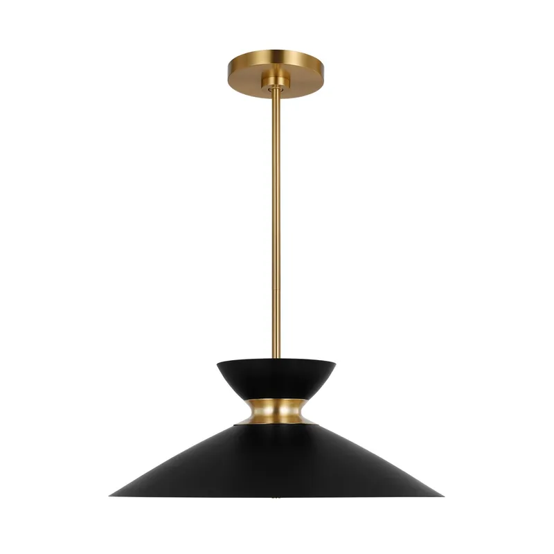 Ellen DeGeneres Heath Wide Pendant in Midnight Black and Burnished Brass