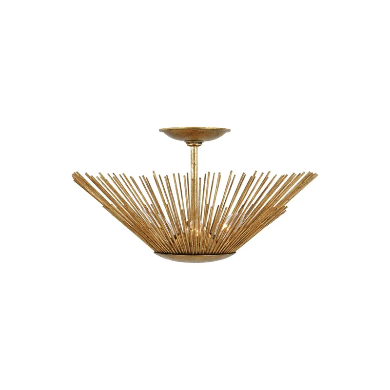 Alexa Hampton Helios Large Semi-Flush Mount in Antique Gild