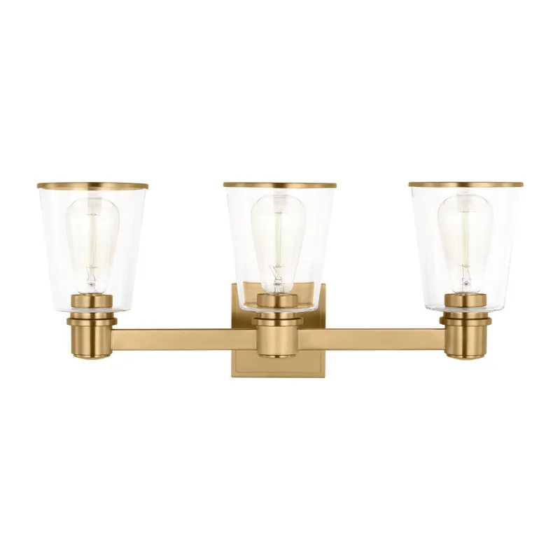Chapman & Myers Alessa 3 - Light Vanity in Burnished Brass