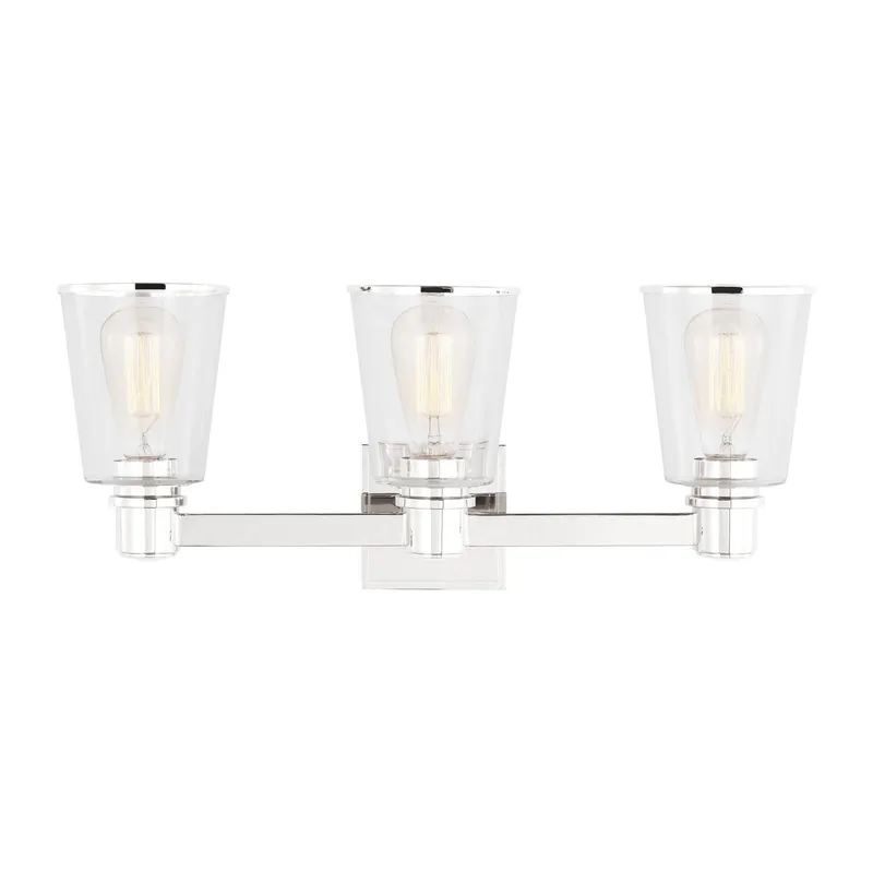 Chapman & Myers Alessa 3 - Light Vanity in Polished Nickel