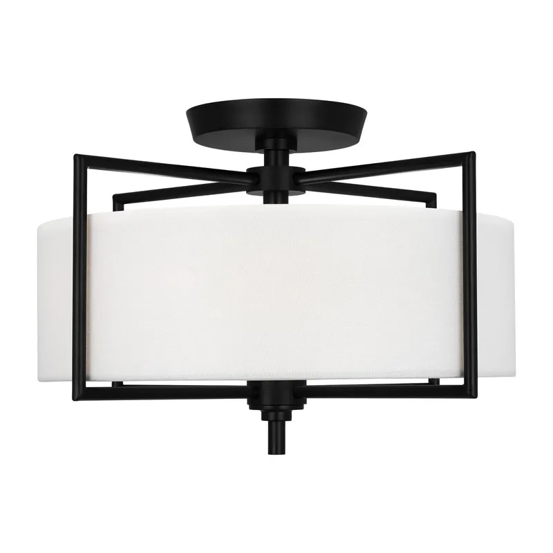 Chapman & Myers Perno Medium Semi-Flush Mount in Aged Iron