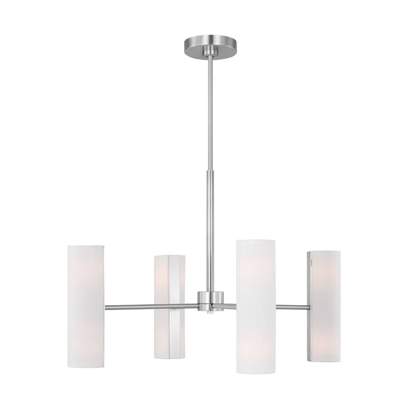 Drew & Jonathan Capalino Large Chandelier in Brushed Steel