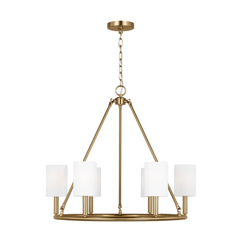 Drew & Jonathan Egmont Large Chandelier in Satin Brass