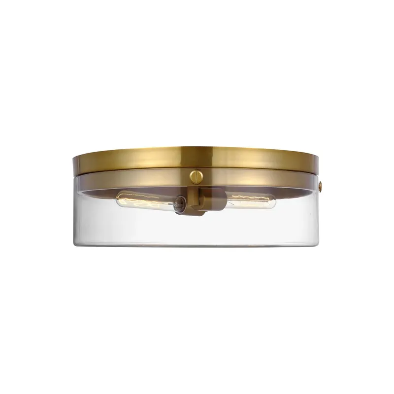 Chapman & Myers Garrett Large Flush Mount in Burnished Brass