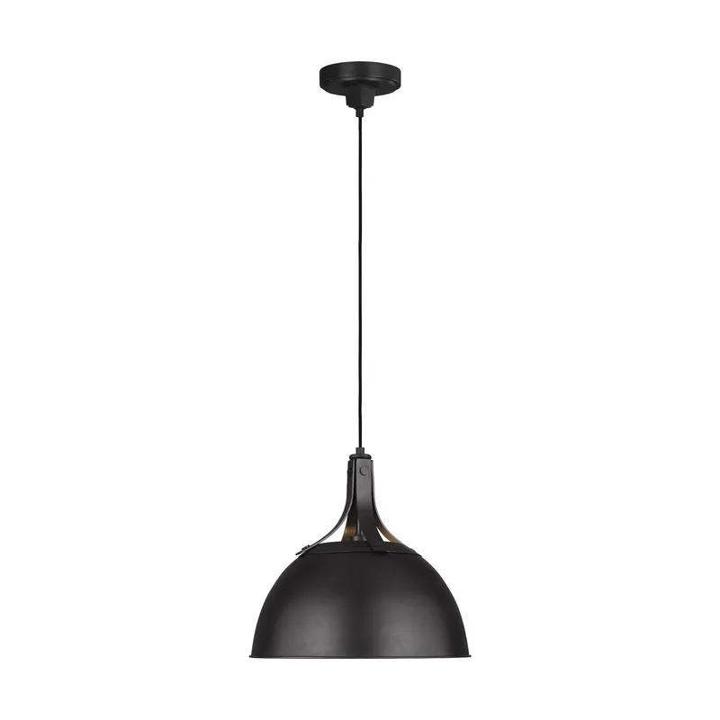 Thomas O'Brien Logan Medium Pendant in Aged Iron