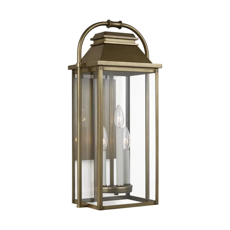 Sean Lavin Wellsworth Medium Lantern in Painted Distressed Brass