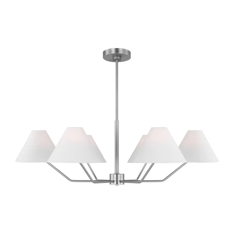 Drew & Jonathan Burke Large Chandelier in Brushed Steel