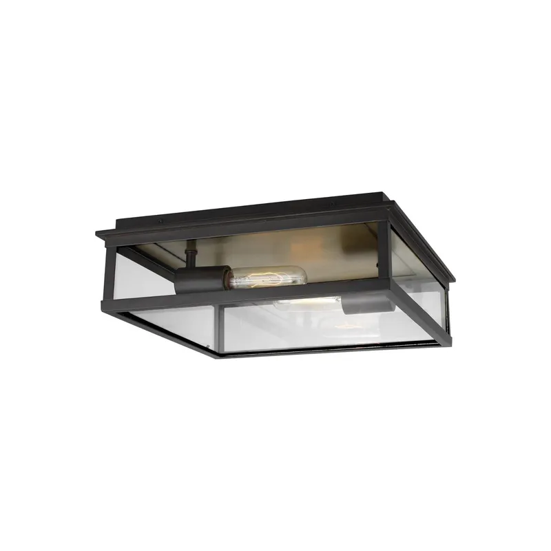 Chapman & Myers Freeport Large Outdoor Flush Mount in Heritage Copper
