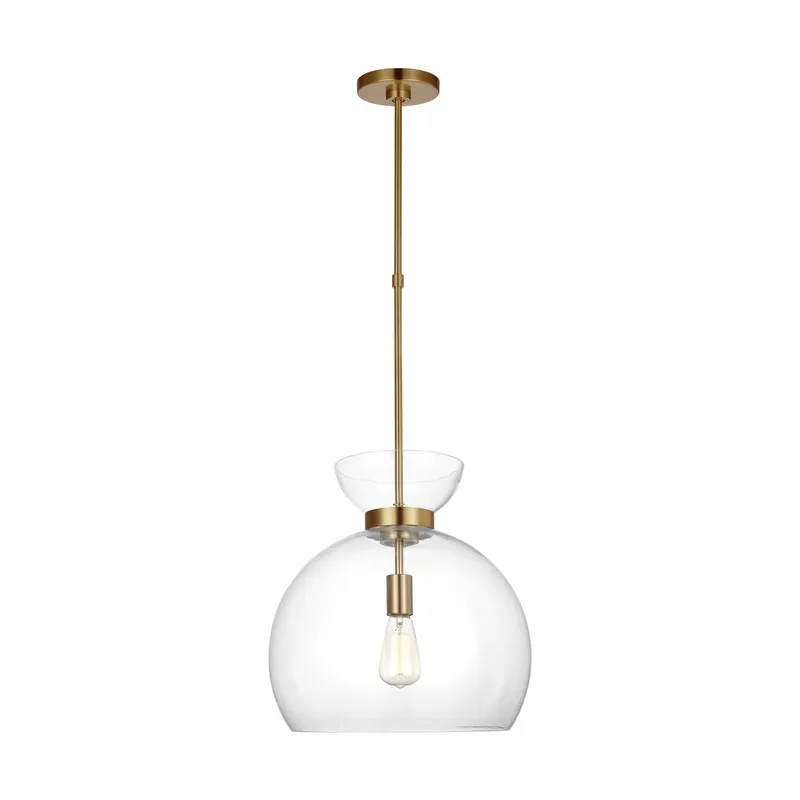 kate spade new york Londyn Round Pendant in Burnished Brass with Clear Glass