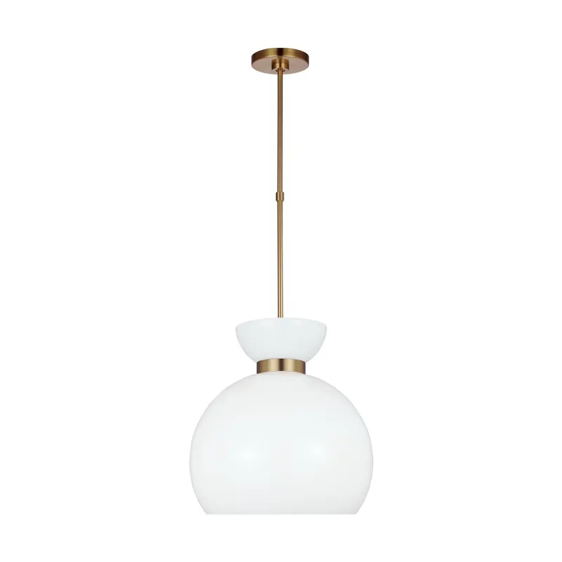 kate spade new york Londyn Round Pendant in Burnished Brass with Milk White Glass