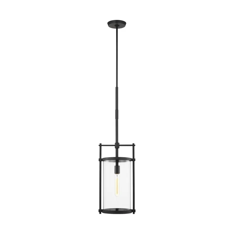 Chapman & Myers Eastham Outdoor Pendant in Textured Black