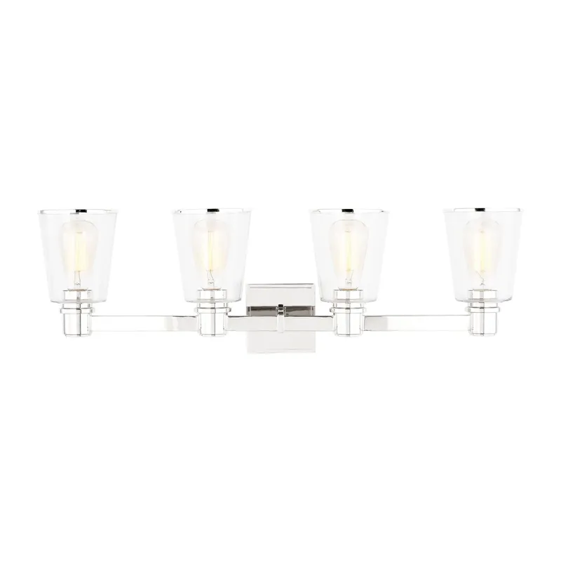 Chapman & Myers Alessa 4 - Light Vanity in Polished Nickel