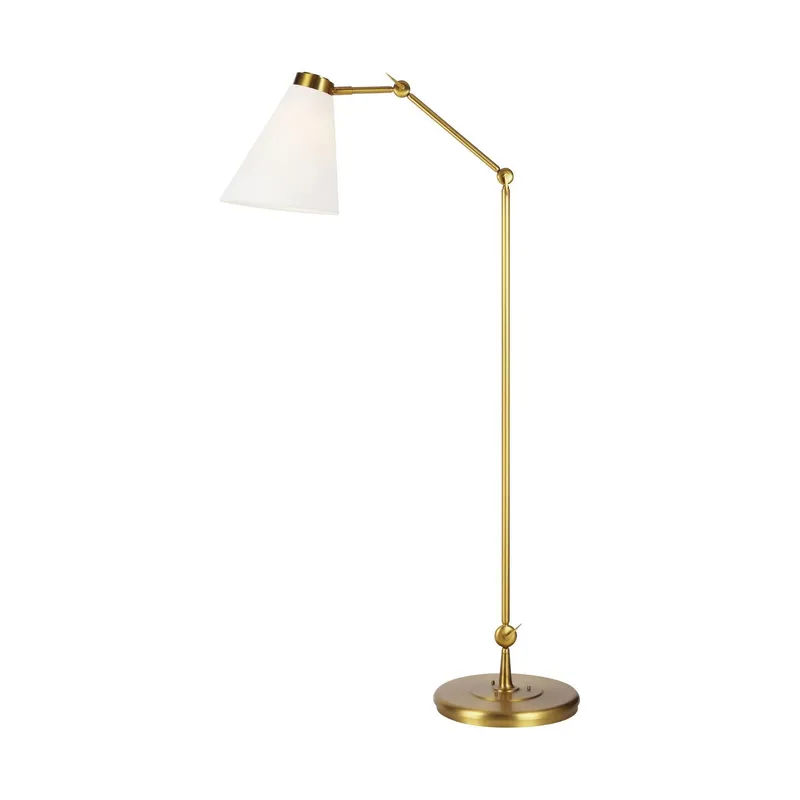 Thomas O'Brien Signoret Task Floor Lamp in Burnished Brass