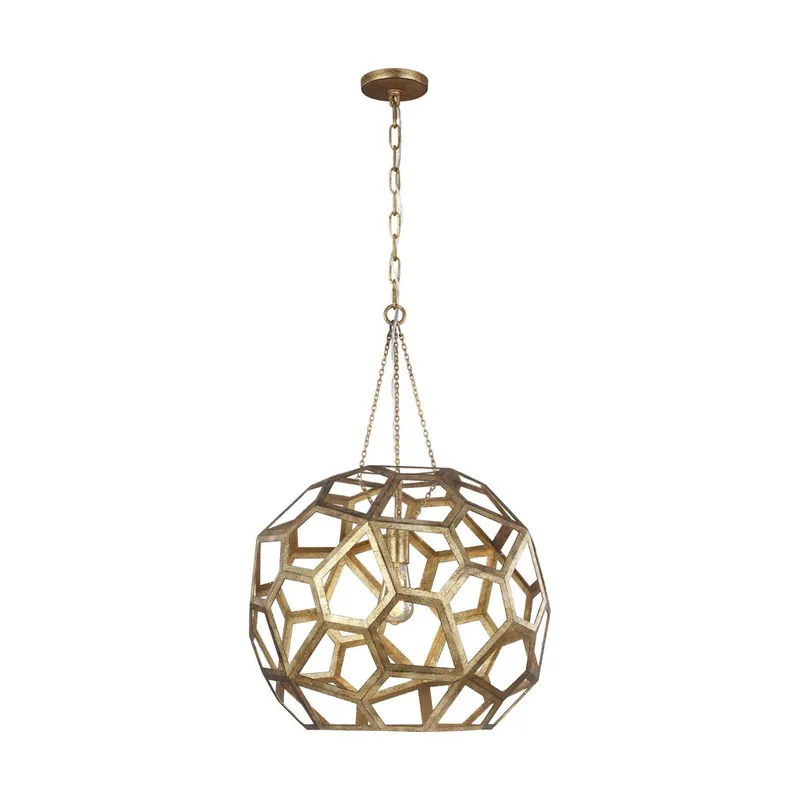 Alexa Hampton Feccetta Large Pendant in Antique Gild