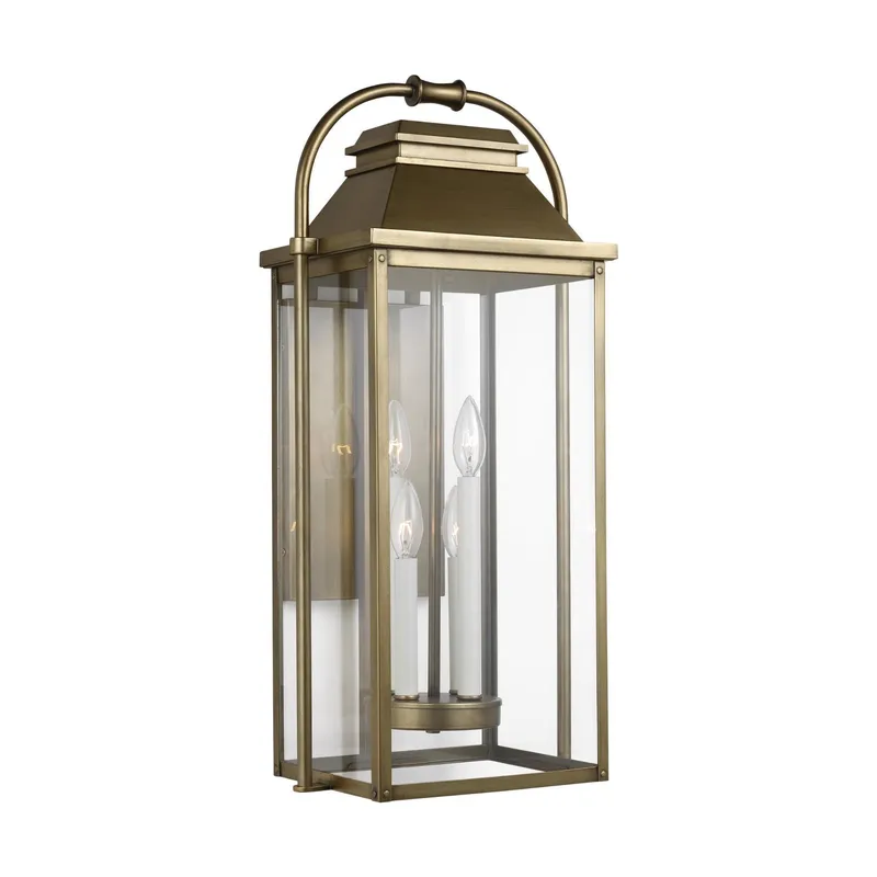 Sean Lavin Wellsworth Large Lantern in Painted Distressed Brass