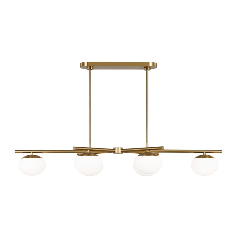 Ellen DeGeneres Lune Medium Linear Chandelier in Burnished Brass