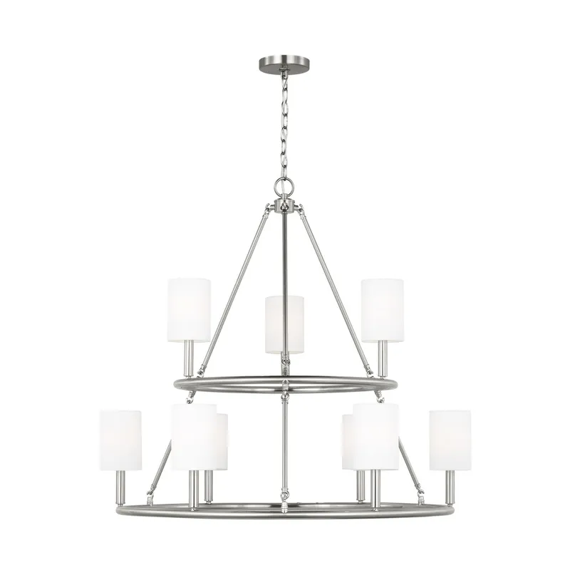 Drew & Jonathan Egmont Extra Large Chandelier in Brushed Steel