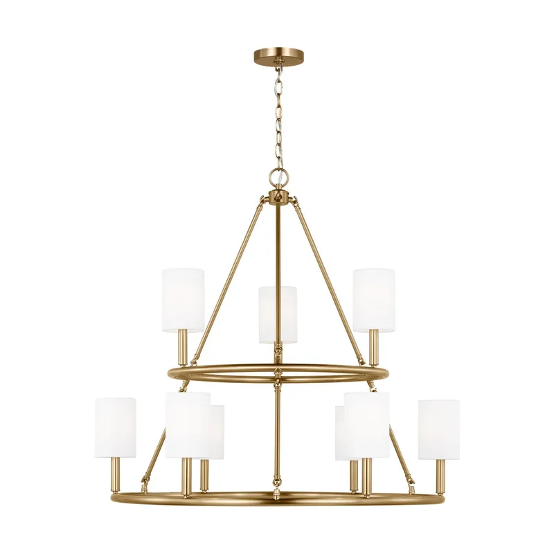 Drew & Jonathan Egmont Extra Large Chandelier in Satin Brass
