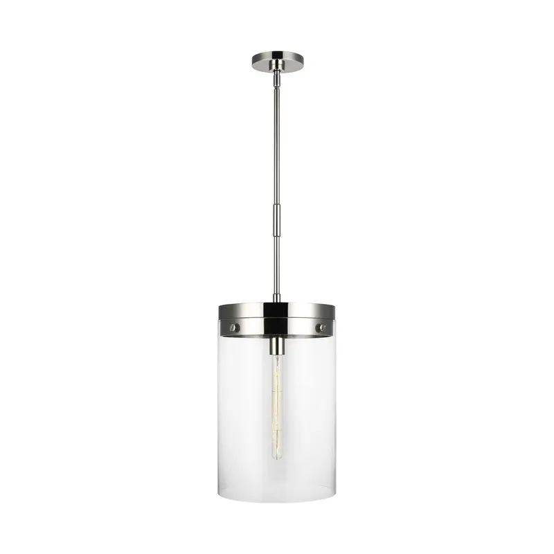 Chapman & Myers Garrett Large Cylinder Pendant in Polished Nickel