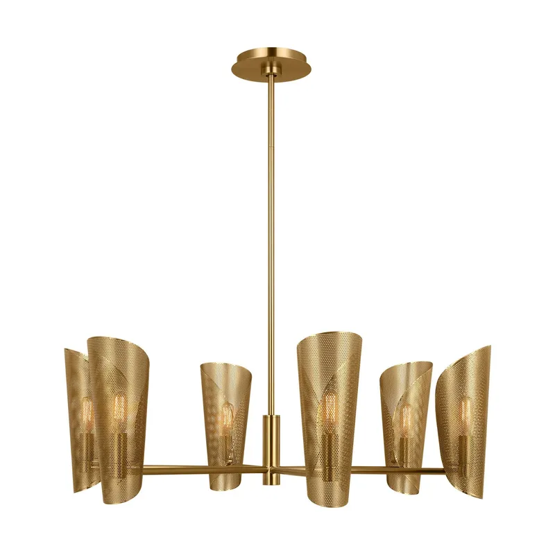 Christiane Lemieux Plivot Large Chandelier in Burnished Brass