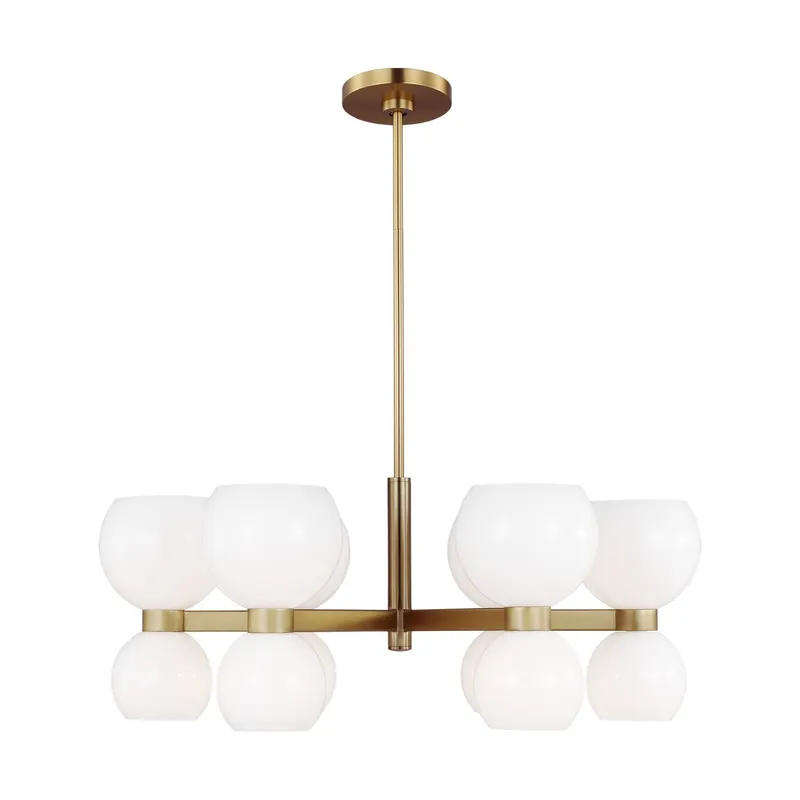 kate spade new york Londyn Small Chandelier in Burnished Brass with Milk White Glass